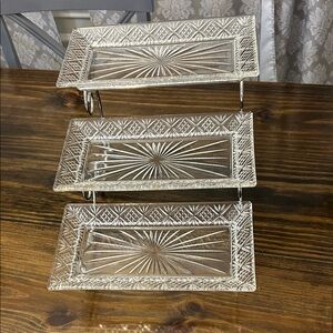 Godinger Dublin 3 tier serving trays